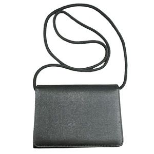 Stuart Weitzman Evening Bag Crossbody / Long Shoulder Strap Silky Dark Gray NWOT